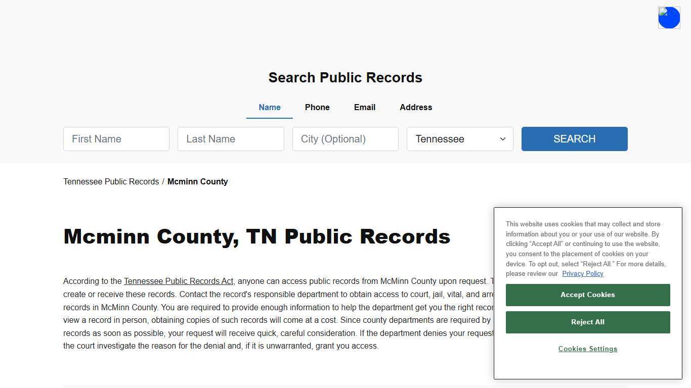 Mcminn County, TN Public Court, Arrest and Inmate Records - ThePublicIndex